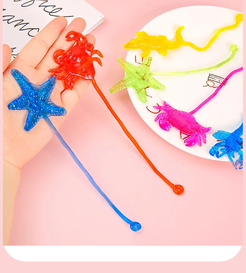10pcs Stretchy Ocean Animal Toys – Kids' Party Favors & Goodie Bag Fillers - LucyFunParty