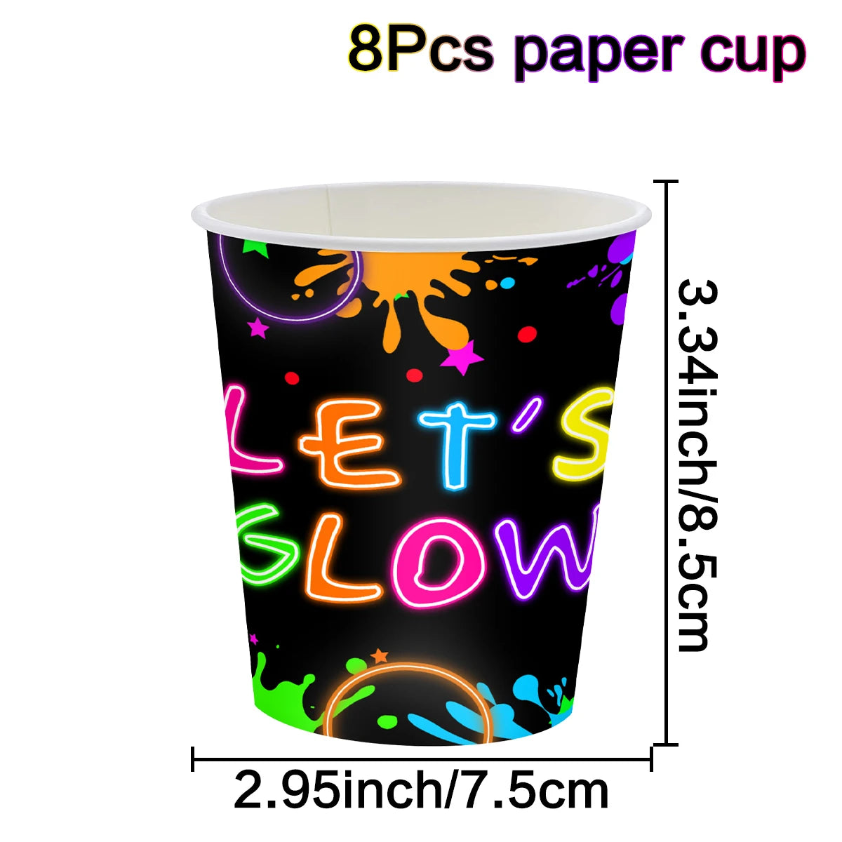 Neon Glow Party Tableware – Disposable Plates, Cups, Napkins & Tablecloth - LucyFunParty