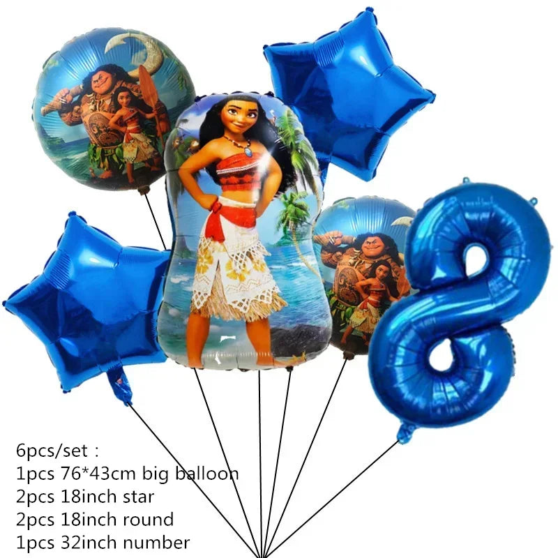 Moana Theme Party Tableware – Disposable Cups, Plates & Flags for Kids - LucyFunParty