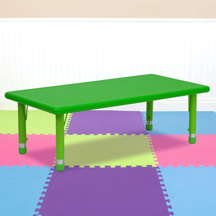 Rectangle Plastic Adjustable Height Kids Table - LucyFunParty