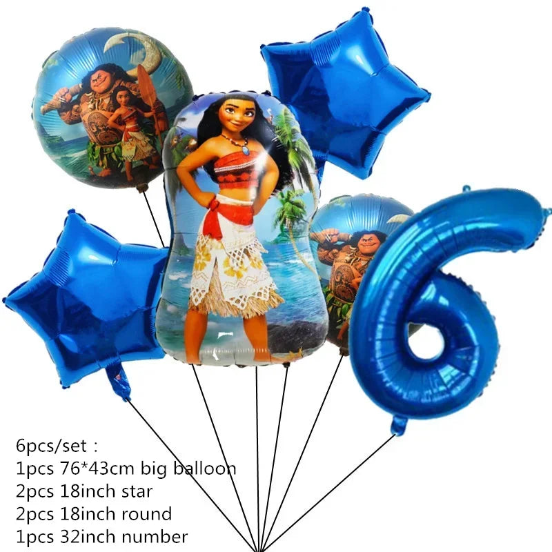 Moana Theme Party Tableware – Disposable Cups, Plates & Flags for Kids - LucyFunParty