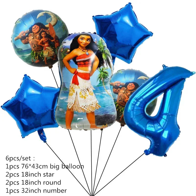 Moana Theme Party Tableware – Disposable Cups, Plates & Flags for Kids - LucyFunParty