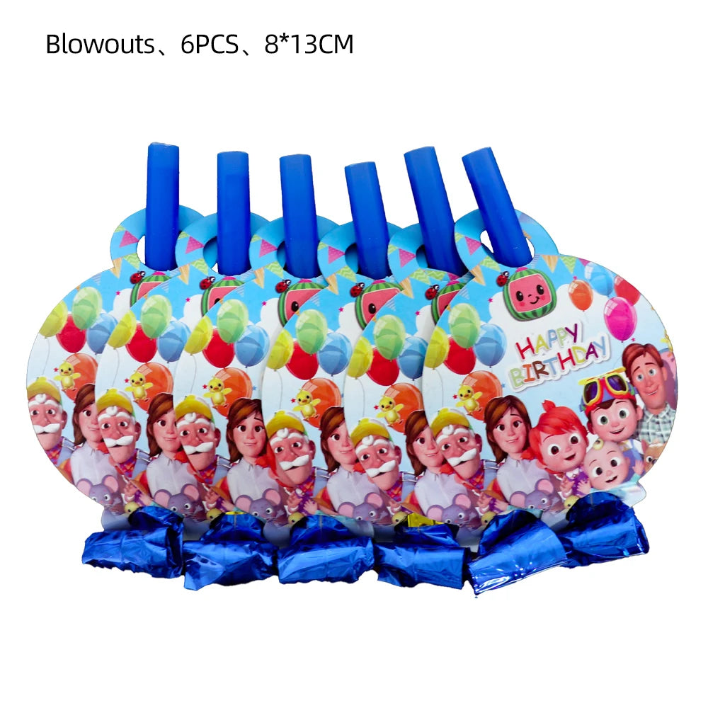 Cartoon Melon Theme Party Tableware – Plates, Napkins & Tablecloth Set - LucyFunParty