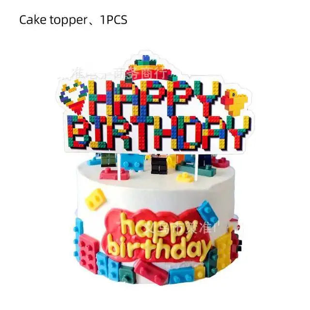 Building Blocks Theme Party Decorations – Fun & Colorful Party Supplies - LucyFunParty