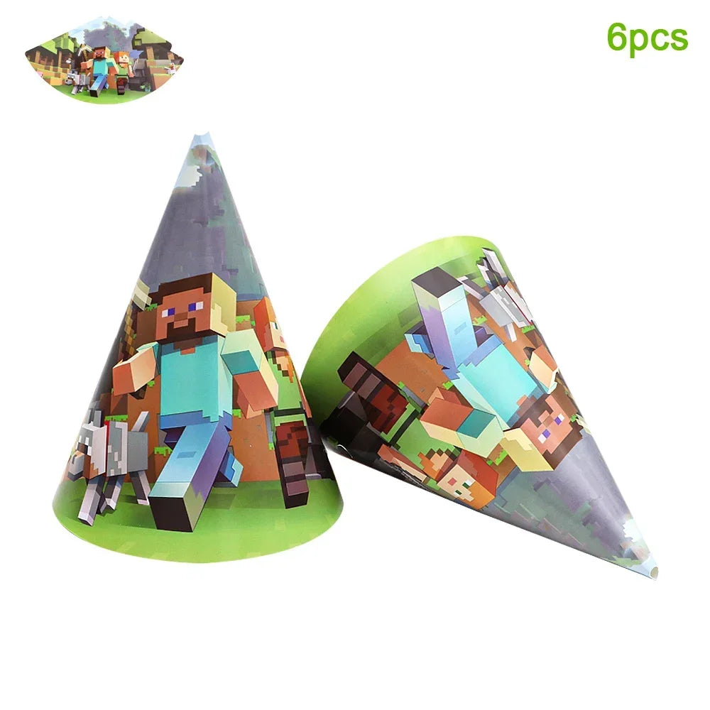 Pixel Game Theme Party Set – Balloons, Tableware & Decorations - LucyFunParty