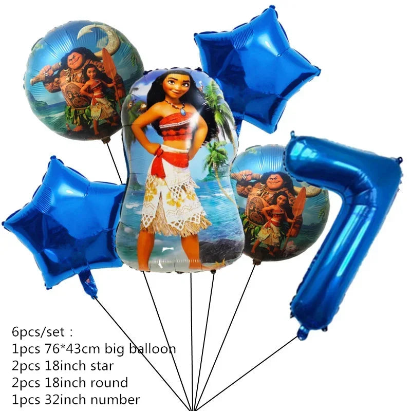 Moana Theme Party Tableware – Disposable Cups, Plates & Flags for Kids - LucyFunParty