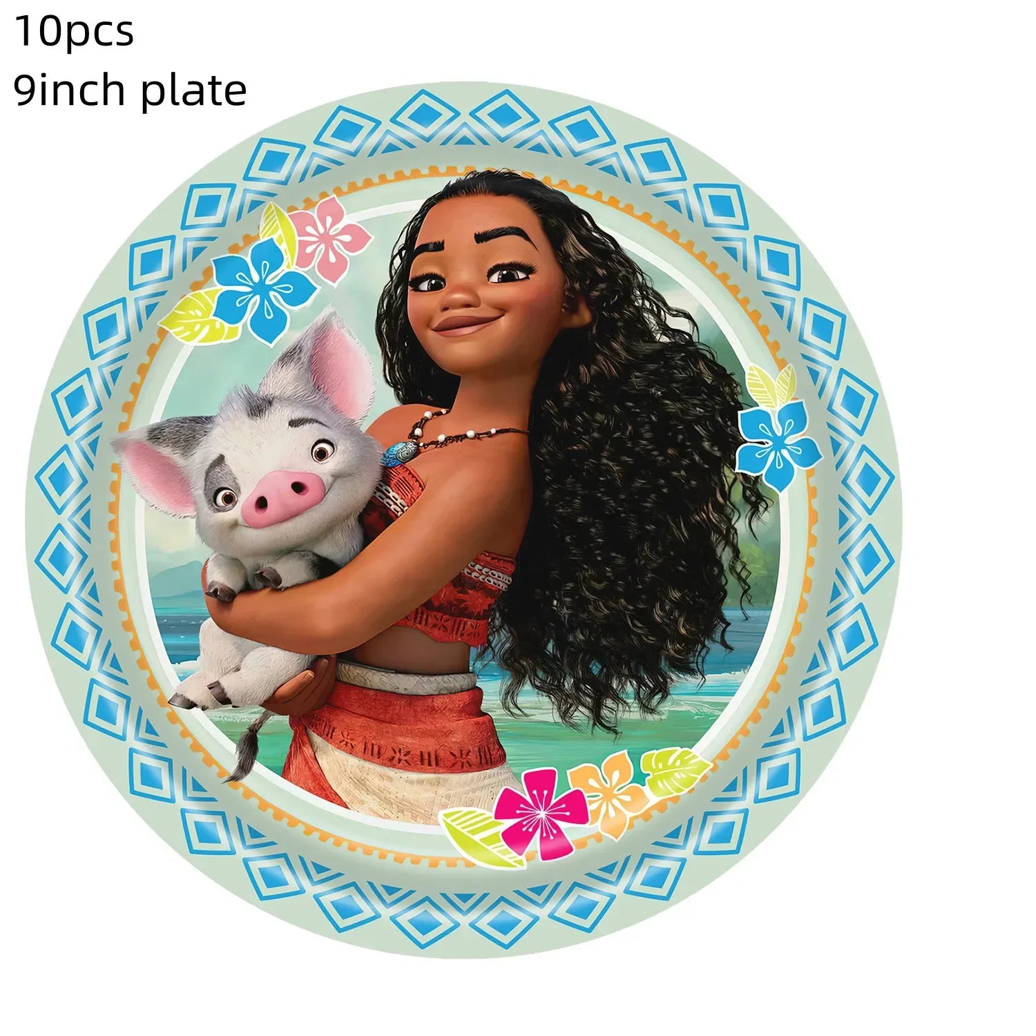 Moana Theme Party Tableware – Disposable Cups, Plates & Flags for Kids - LucyFunParty