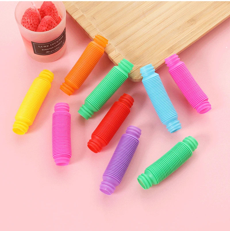 20pcs Mini Colorful Pop Tubes – Sensory Fidget Toys & Party Favors - LucyFunParty