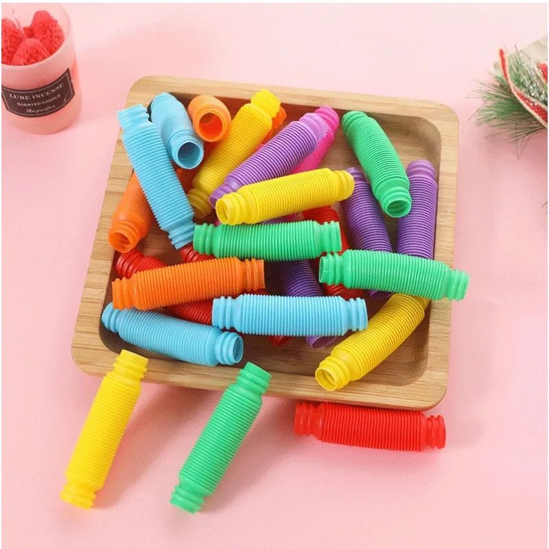 20pcs Mini Colorful Pop Tubes – Sensory Fidget Toys & Party Favors - LucyFunParty