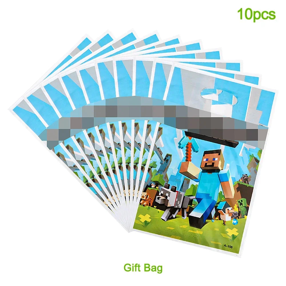 Pixel Game Theme Party Set – Balloons, Tableware & Decorations - LucyFunParty