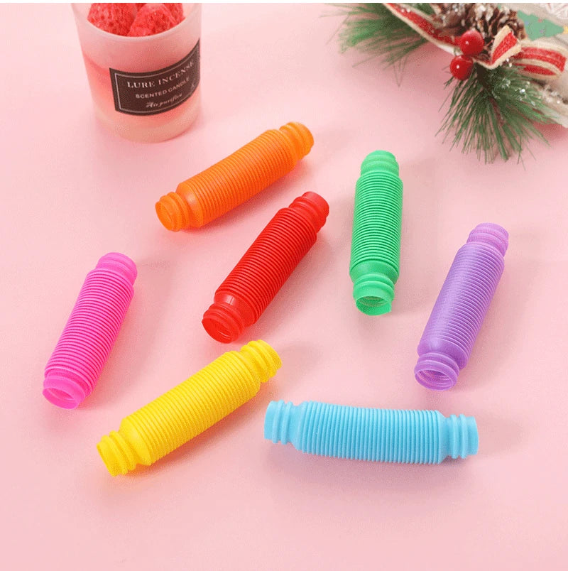20pcs Mini Colorful Pop Tubes – Sensory Fidget Toys & Party Favors - LucyFunParty