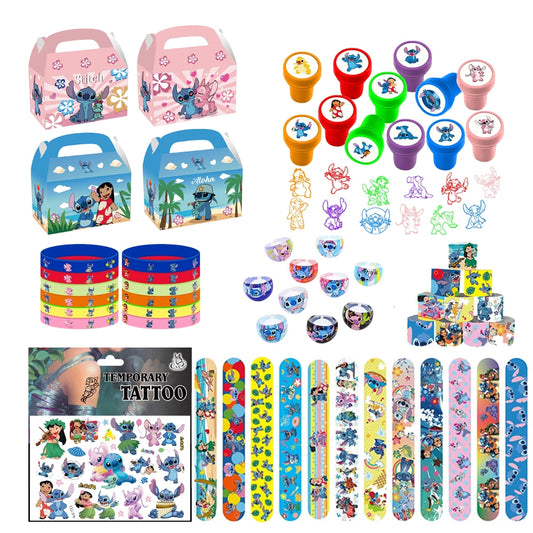 Lilo & Stitch Party Favors – Slap Bracelets, Straws, Bags, Stickers & Rings - LucyFunParty