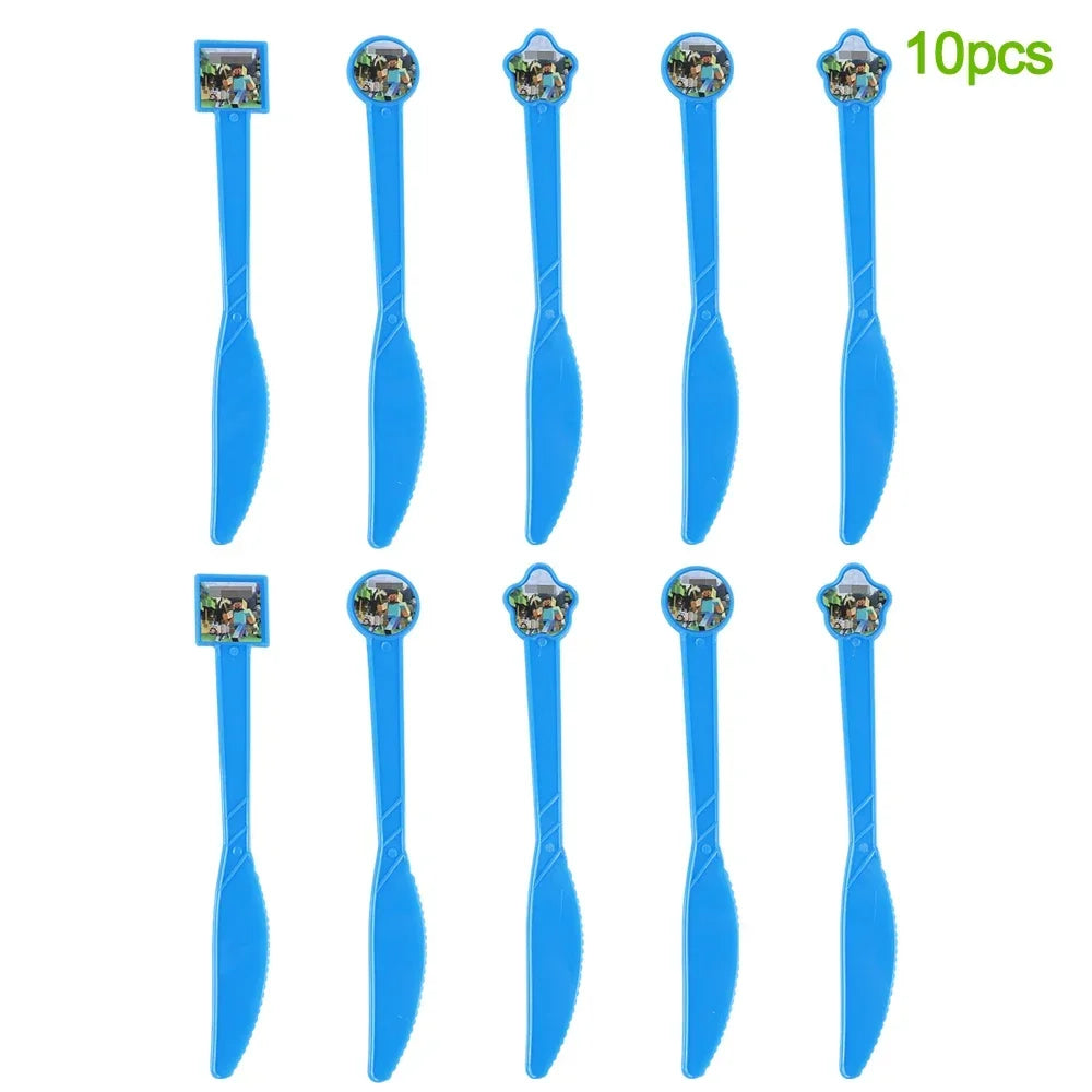 Pixel Game Theme Party Set – Balloons, Tableware & Decorations - LucyFunParty