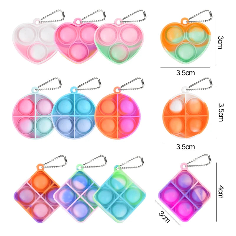 Mini Pop Fidget Keychain – Stress Relief & Sensory Toy - LucyFunParty
