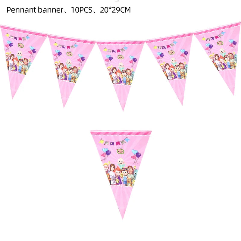 Cartoon Melon Theme Party Tableware – Plates, Napkins & Tablecloth Set - LucyFunParty