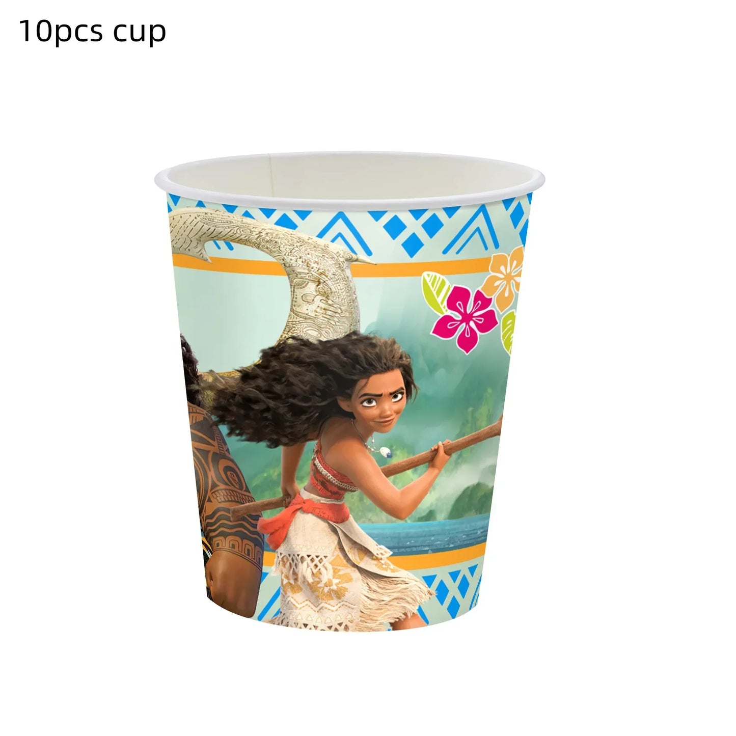 Moana Theme Party Tableware – Disposable Cups, Plates & Flags for Kids - LucyFunParty