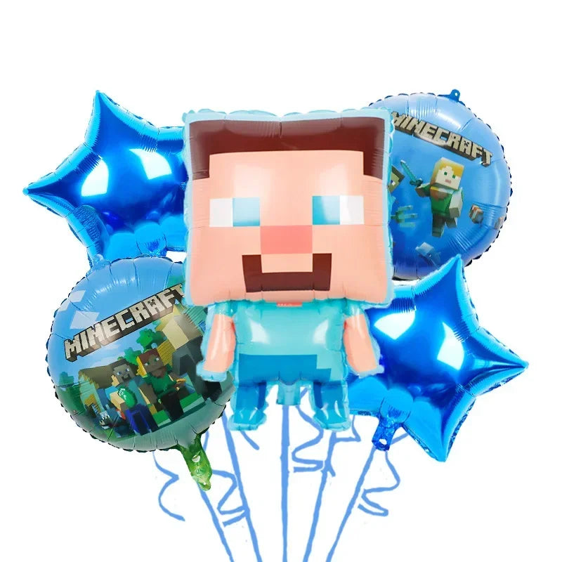 Pixel Game Theme Party Set – Balloons, Tableware & Decorations - LucyFunParty