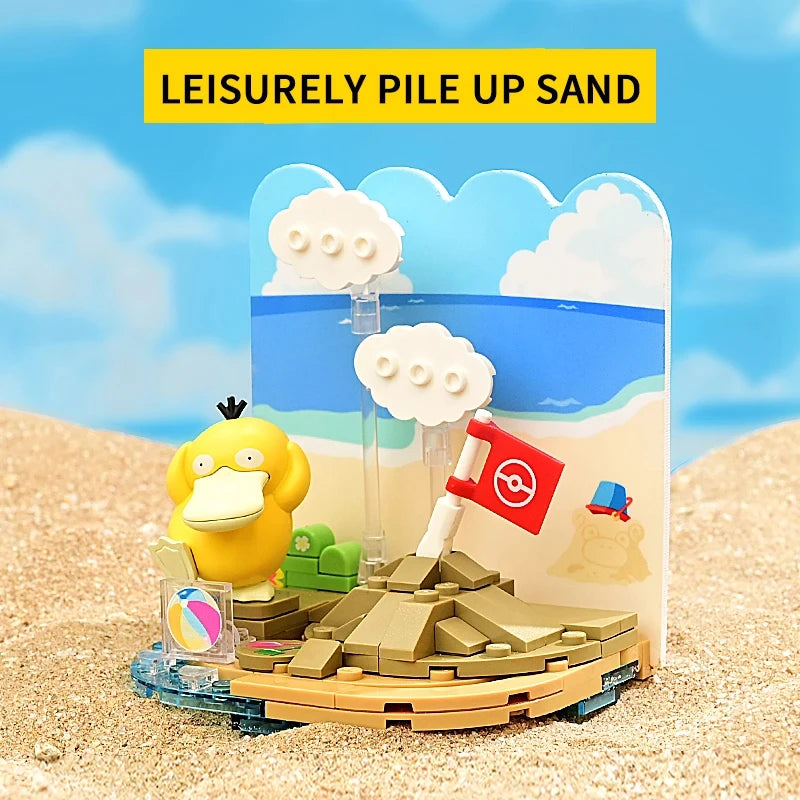 Pokemon Building Blocks – Pikachu & Psyduck Seaside Scene DIY Toy Set - LucyFunParty