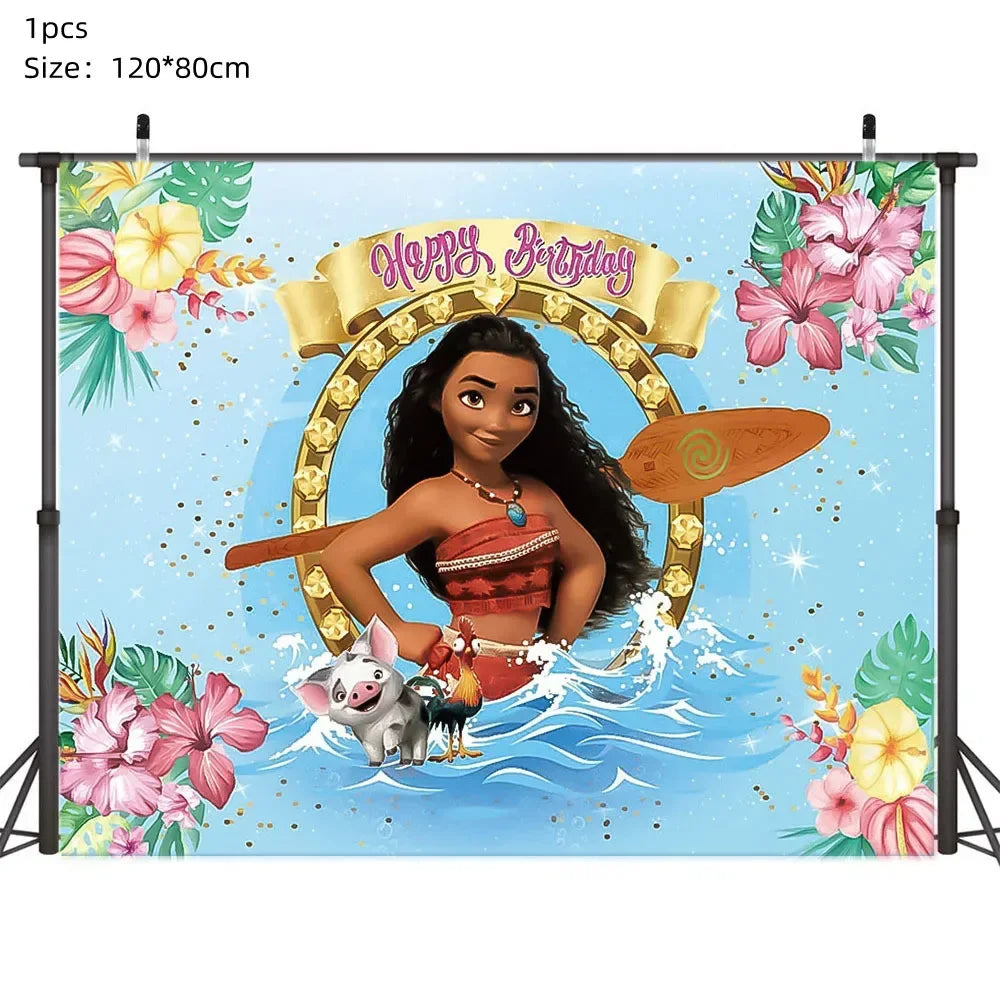 Moana Theme Party Tableware – Disposable Cups, Plates & Flags for Kids - LucyFunParty