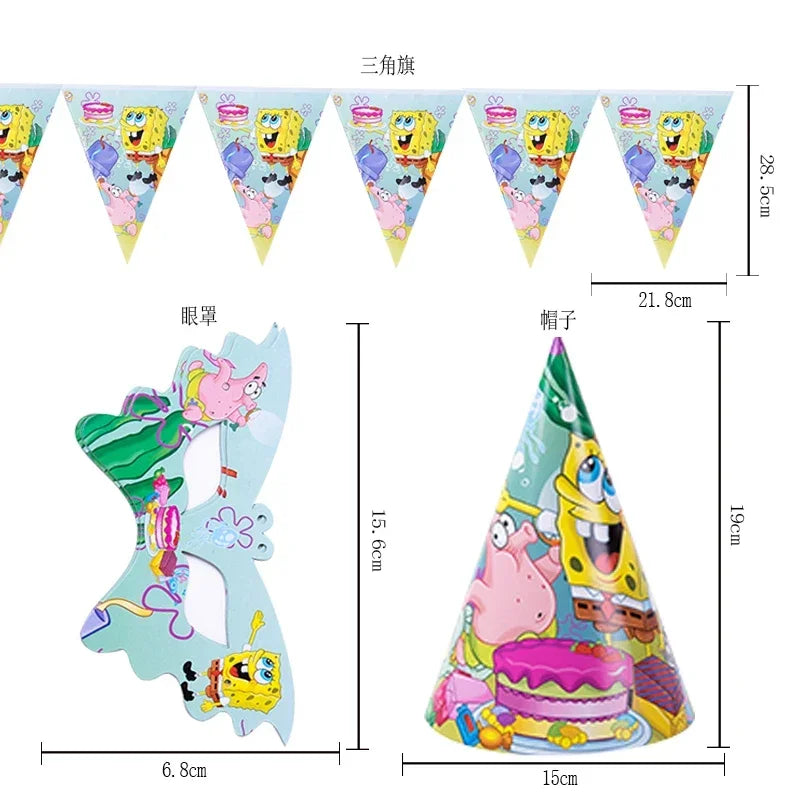 SpongeBob Theme Party Tableware – Disposable Plates, Cups & Napkins Set - LucyFunParty
