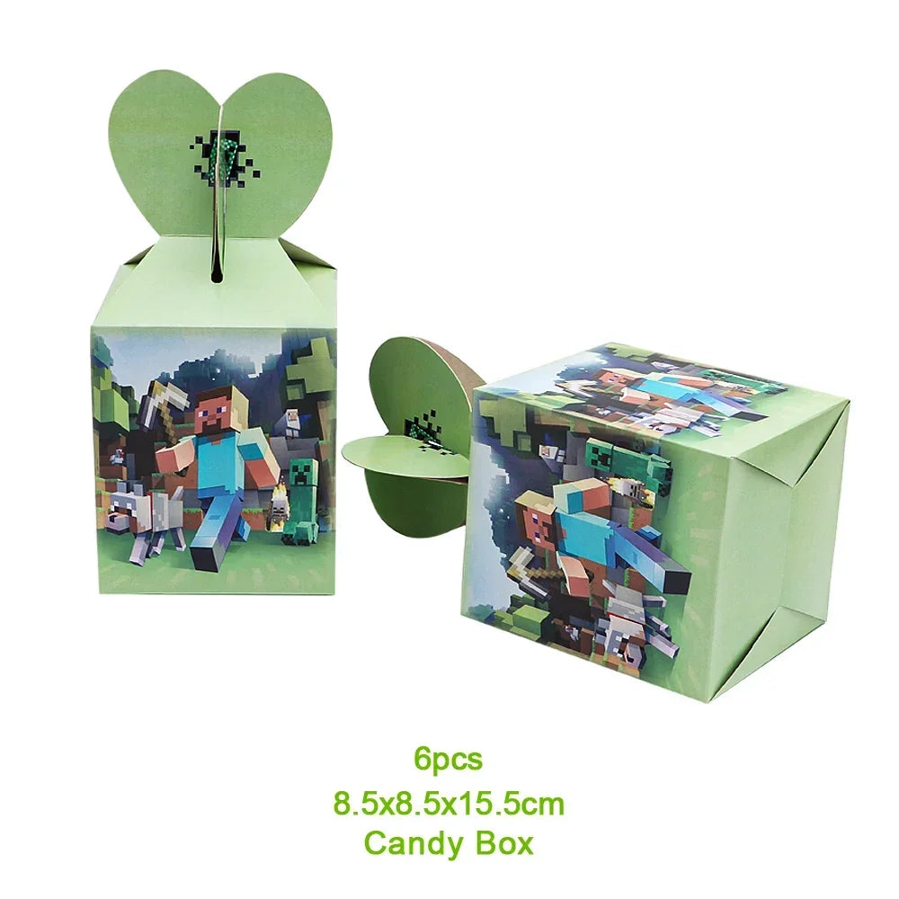 Pixel Game Theme Party Set – Balloons, Tableware & Decorations - LucyFunParty