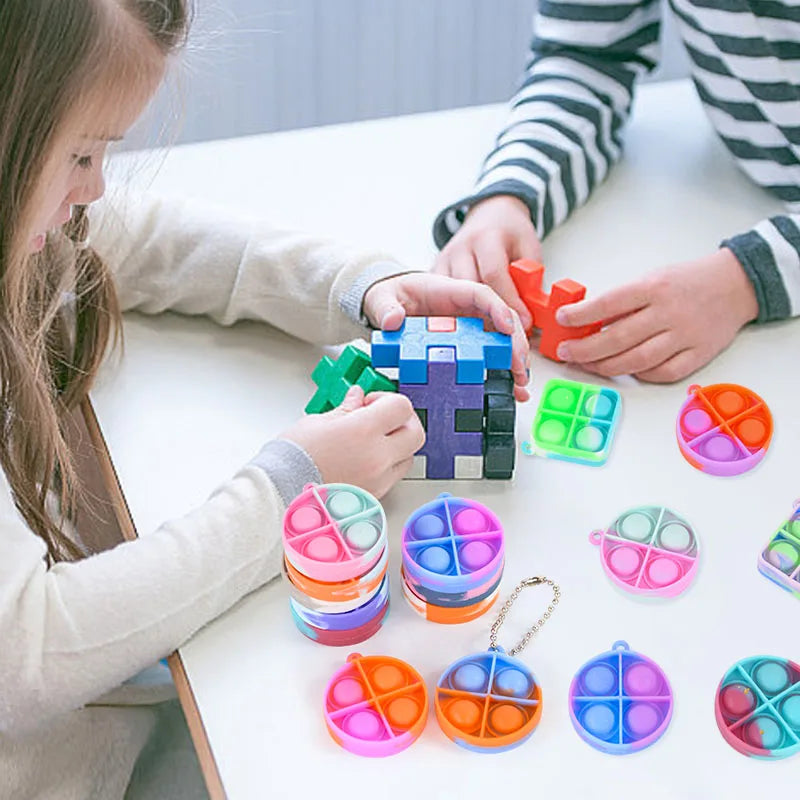 Mini Pop Fidget Keychain – Stress Relief & Sensory Toy - LucyFunParty