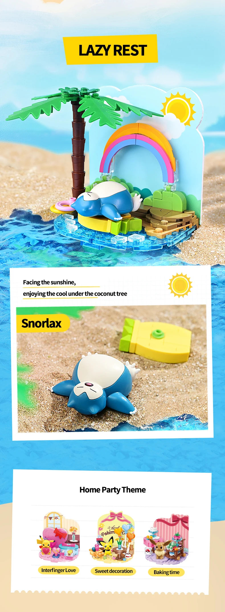 Pokemon Building Blocks – Pikachu & Psyduck Seaside Scene DIY Toy Set - LucyFunParty