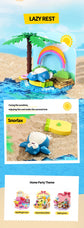 Pokemon Building Blocks Pikachu Psyduck Seaside Party Theme Scene Model Bricks Desktop Decorative Ornaments Kids DIY Toys Gifts