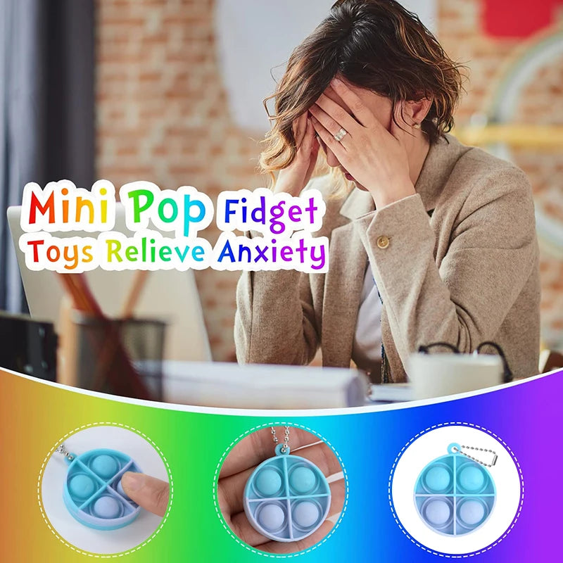 Mini Pop Fidget Keychain – Stress Relief & Sensory Toy - LucyFunParty