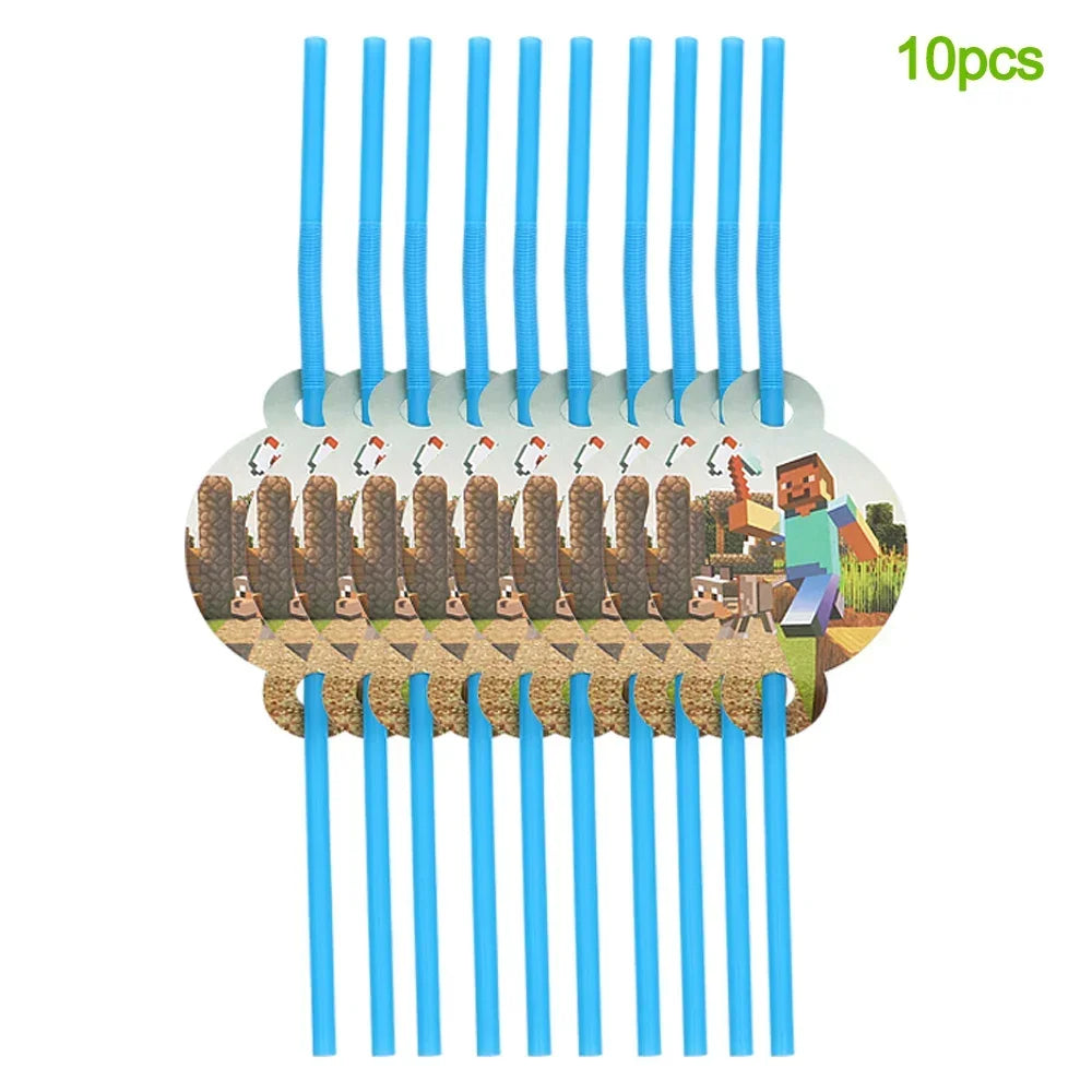 Pixel Game Theme Party Set – Balloons, Tableware & Decorations - LucyFunParty