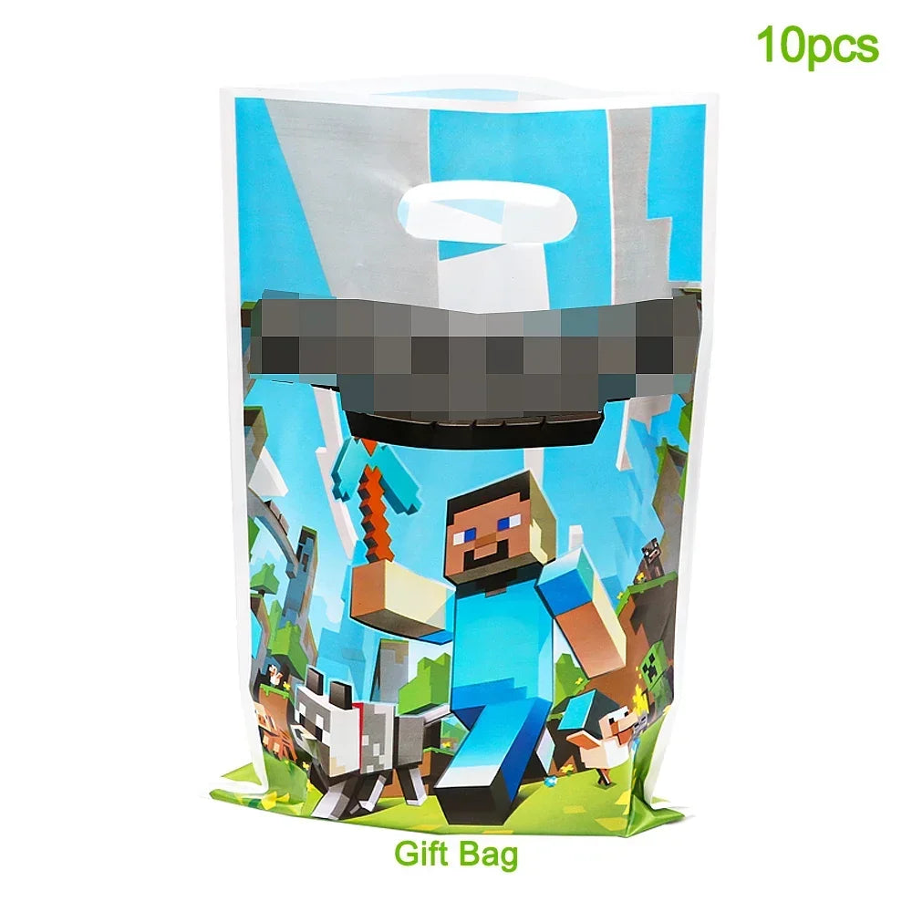 Pixel Game Theme Party Set – Balloons, Tableware & Decorations - LucyFunParty