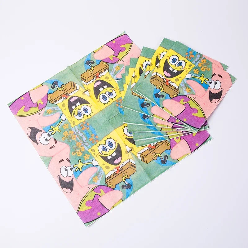 SpongeBob Theme Party Tableware – Disposable Plates, Cups & Napkins Set - LucyFunParty
