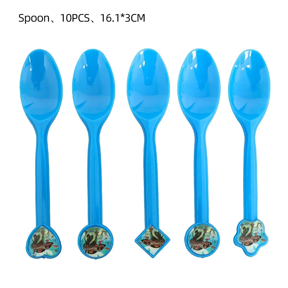 Moana Theme Party Tableware – Disposable Cups, Plates & Flags for Kids - LucyFunParty