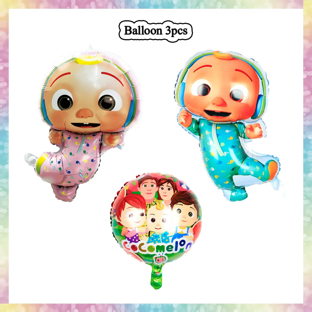 Cartoon Melon Theme Party Tableware – Plates, Napkins & Tablecloth Set - LucyFunParty