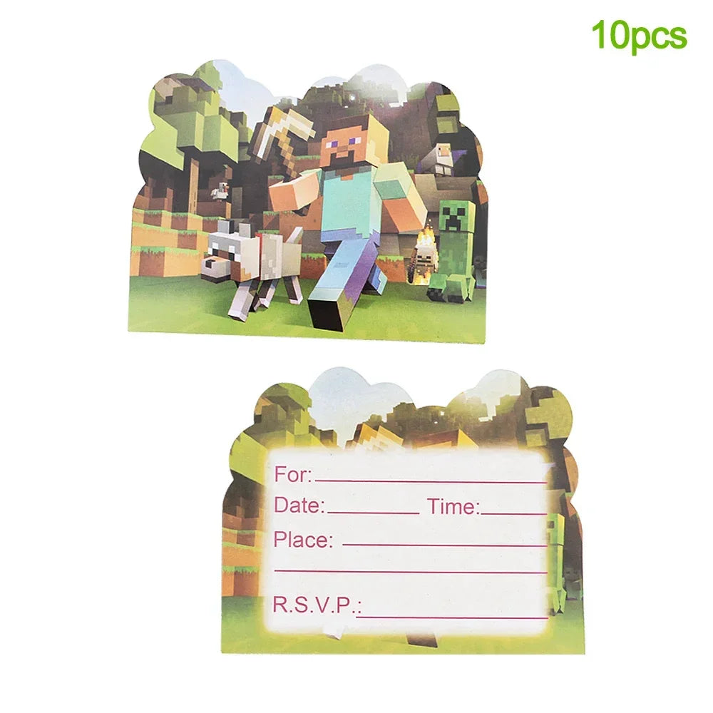 Pixel Game Theme Party Set – Balloons, Tableware & Decorations - LucyFunParty