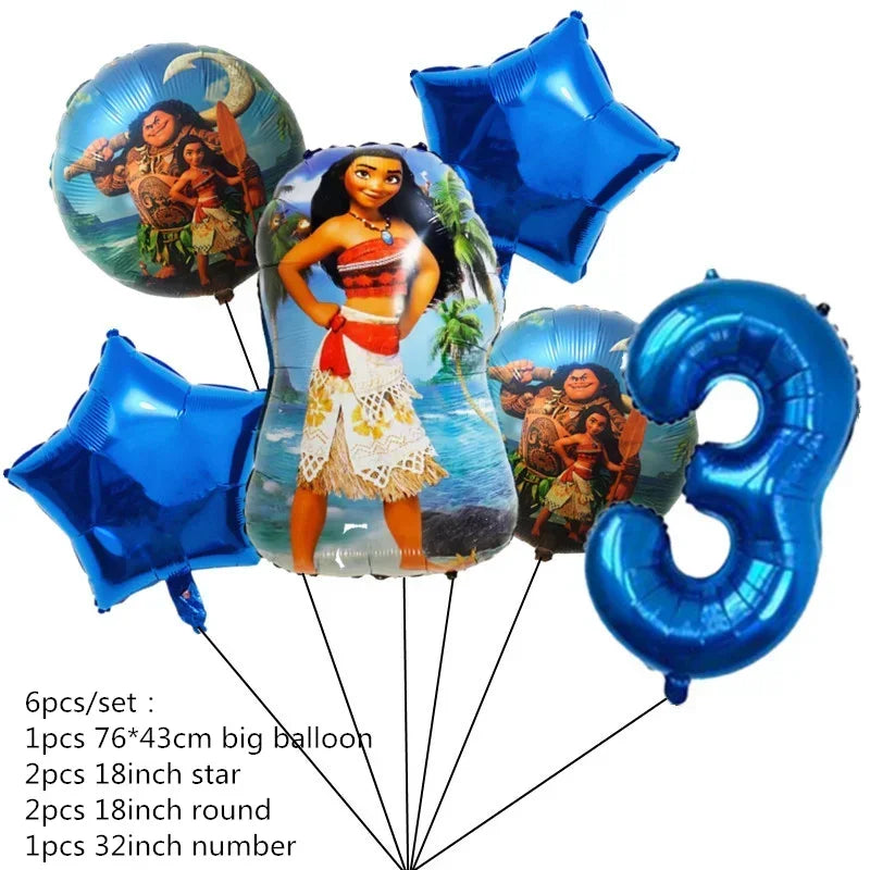 Moana Theme Party Tableware – Disposable Cups, Plates & Flags for Kids - LucyFunParty