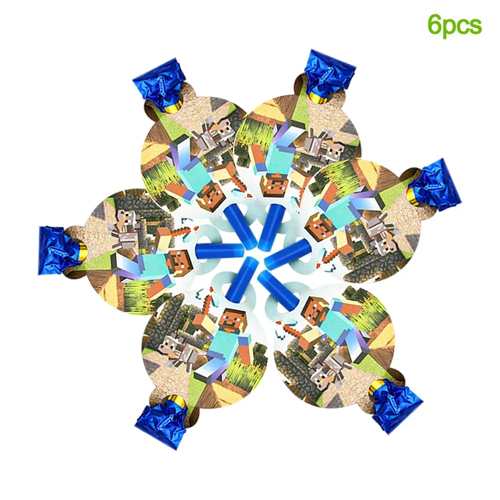 Pixel Game Theme Party Set – Balloons, Tableware & Decorations - LucyFunParty