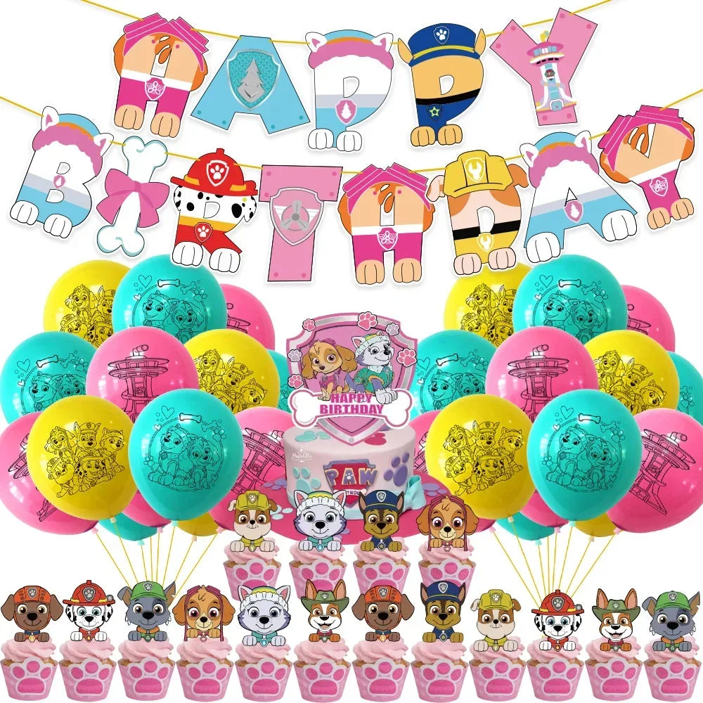 Paw Patrol Birthday Cake Topper & Balloon Set – Party Decorations for Kids - LucyFunParty