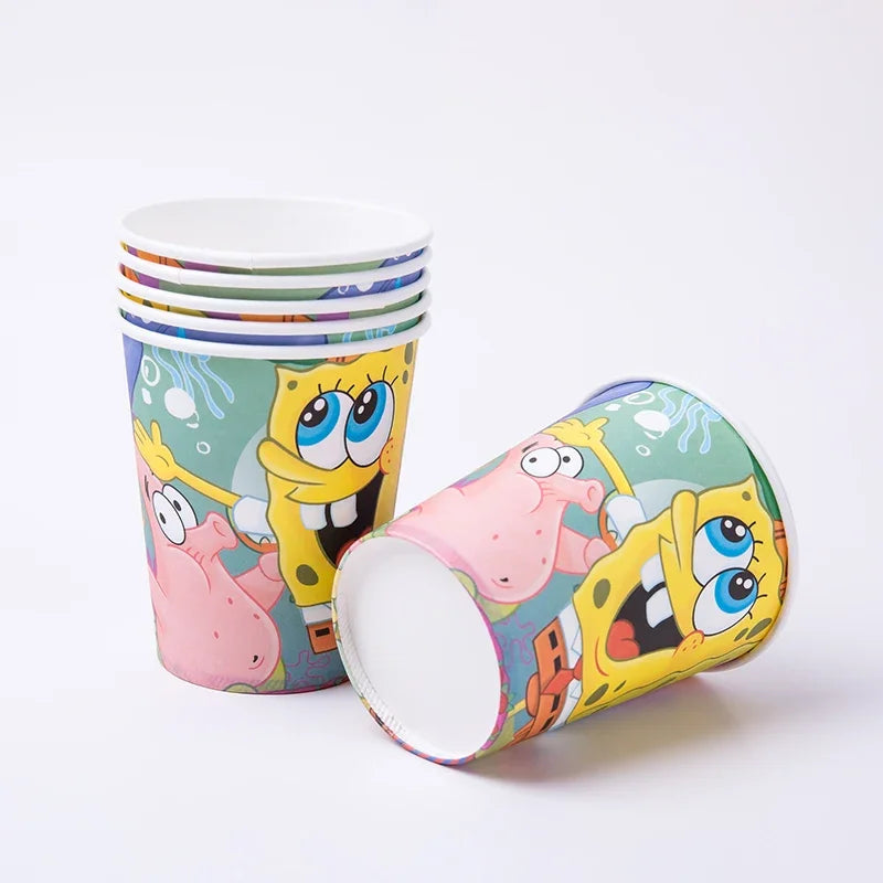 SpongeBob Theme Party Tableware – Disposable Plates, Cups & Napkins Set - LucyFunParty