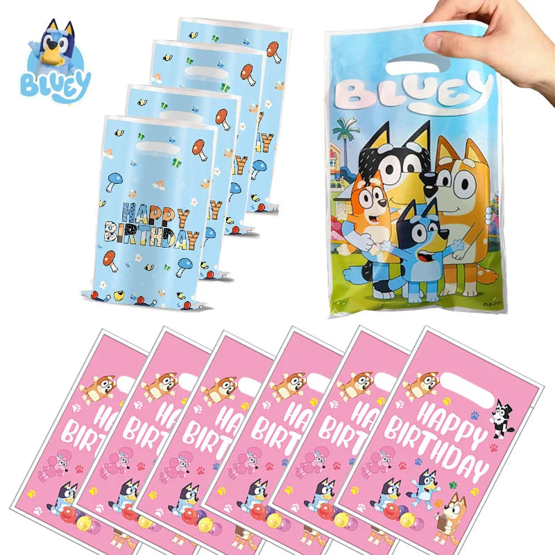 Bluey Theme Party Gift Bags – Disposable Candy Bags & Decorations - LucyFunParty