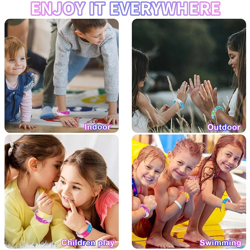 12pcs Pop Bracelet Fidget Toys – Kids' Party Favors & Stress Relief Wristbands - LucyFunParty