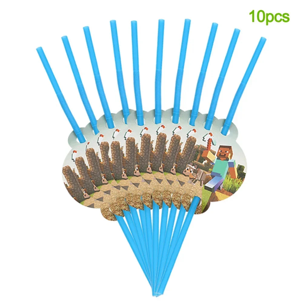 Pixel Game Theme Party Set – Balloons, Tableware & Decorations - LucyFunParty