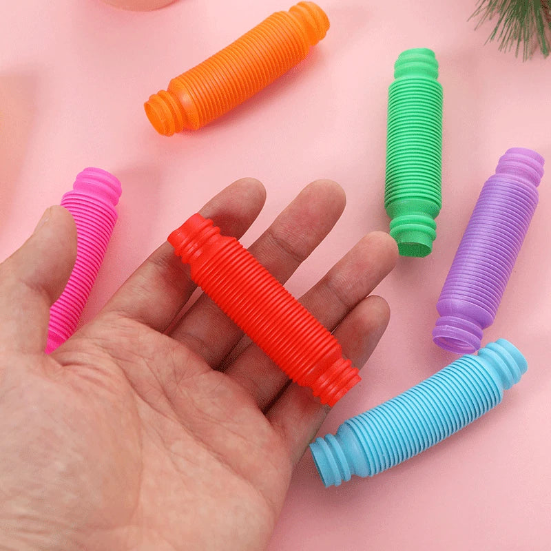 20pcs Mini Colorful Pop Tubes – Sensory Fidget Toys & Party Favors - LucyFunParty