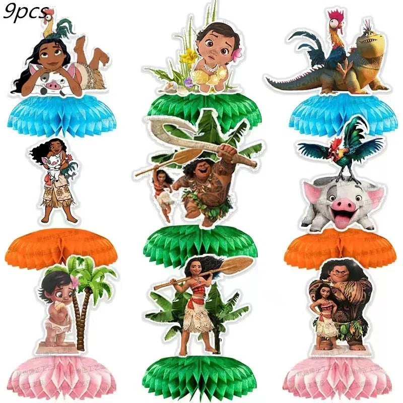 Moana Theme Party Tableware – Disposable Cups, Plates & Flags for Kids - LucyFunParty