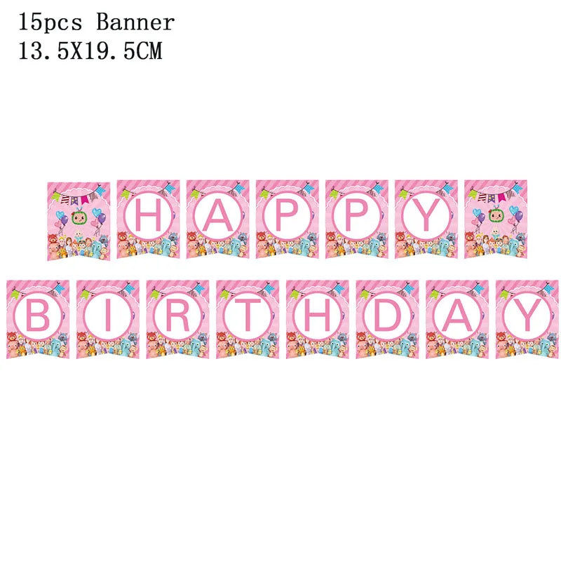 Cartoon Melon Theme Party Tableware – Plates, Napkins & Tablecloth Set - LucyFunParty