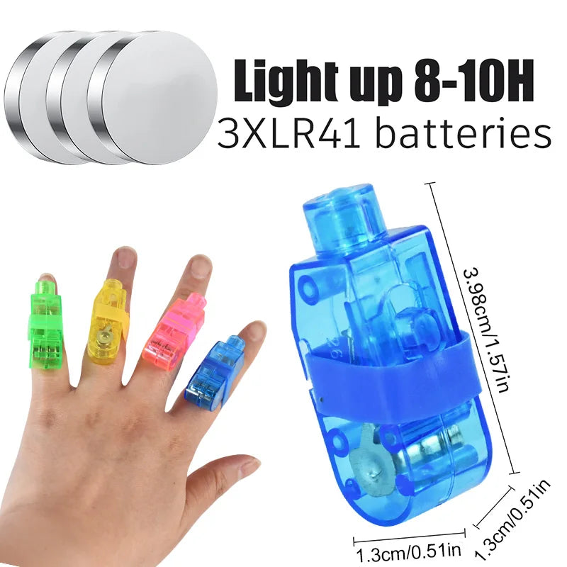 30/60/100pcs LED Finger Lights – Fun Party Favors for Kids & Events - LucyFunParty