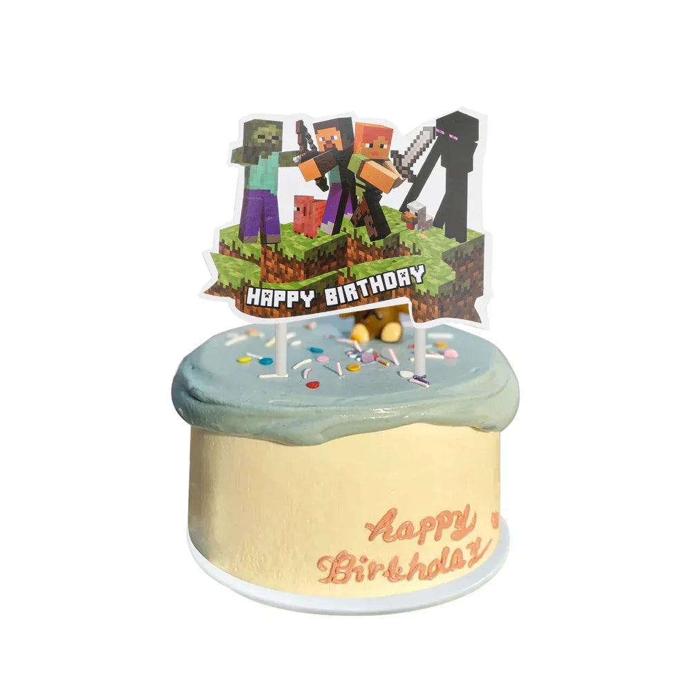 Pixel Game Theme Party Set – Balloons, Tableware & Decorations - LucyFunParty