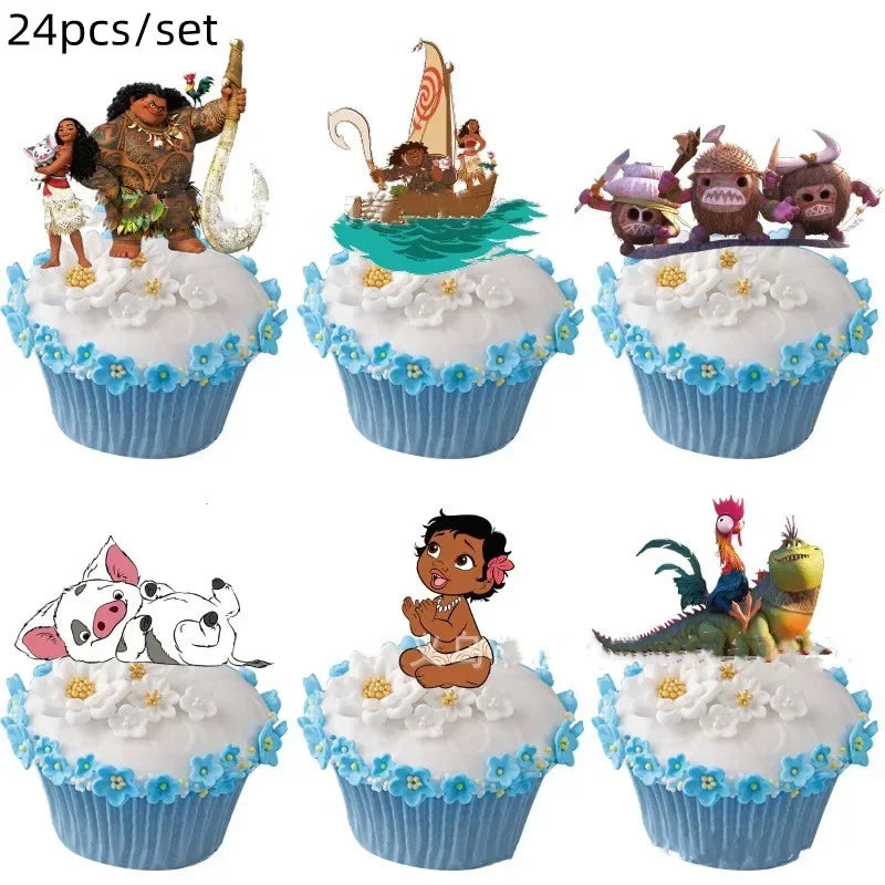 Moana Theme Party Tableware – Disposable Cups, Plates & Flags for Kids - LucyFunParty