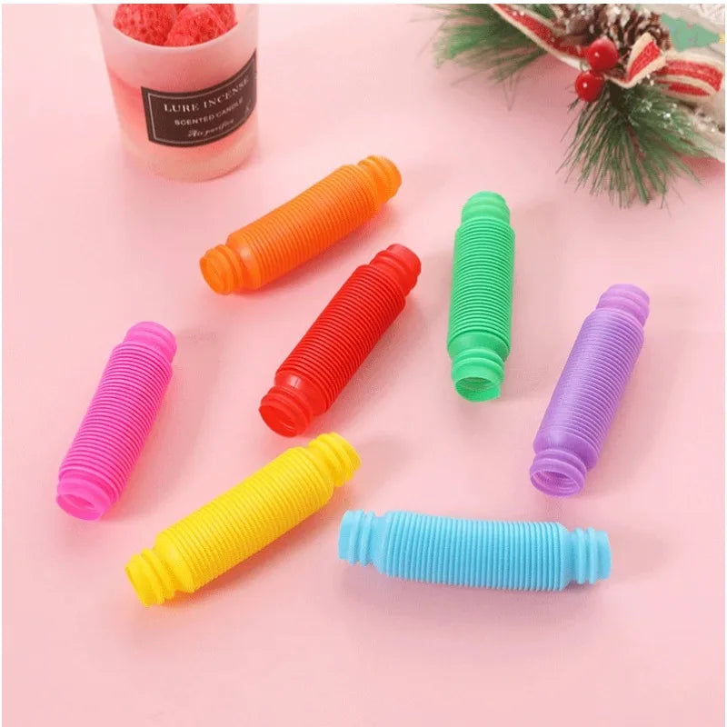 20pcs Mini Colorful Pop Tubes – Sensory Fidget Toys & Party Favors - LucyFunParty