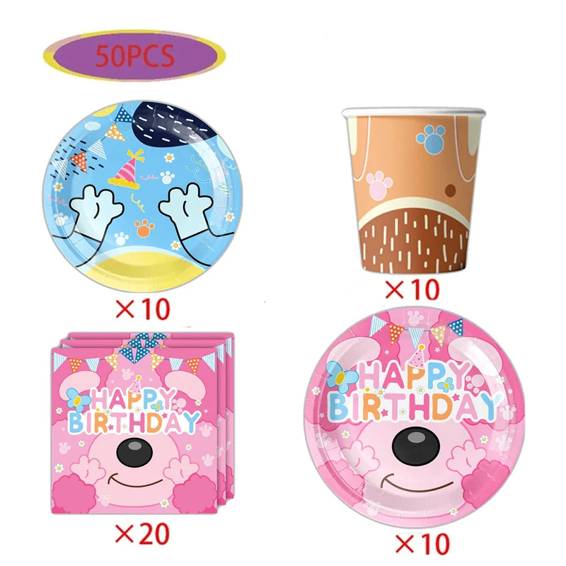 Bluey Theme Party Tableware – Disposable Plates, Cups & Napkins Set - LucyFunParty